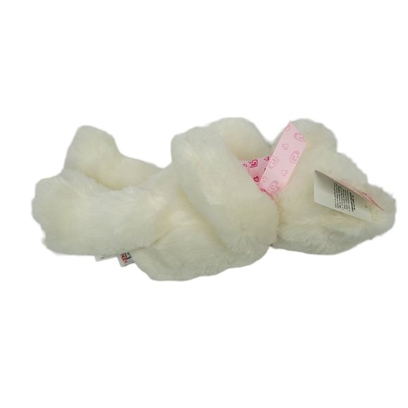 Ganz Cuddles Teddy Bear Plush Pink Heart Bow 12" Stuffed Animal Toy White - Picture 6 of 10